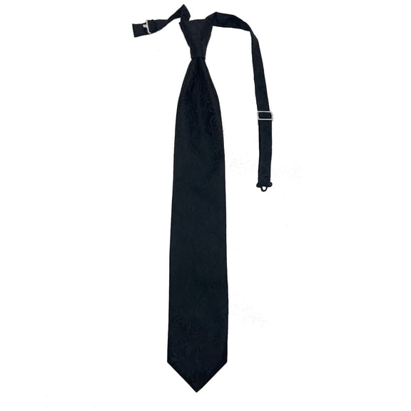 Men’s Imperial Black Formal Satin Pre-Tied Necktie Tie in a Variety of Colors by Spencer J’s Signature Satin Collection
