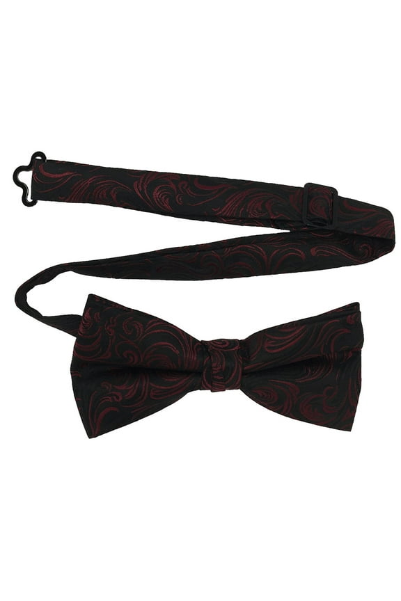 Men’s Imperial Burgundy Formal Satin Pre-Tied Bow Tie in a Variety of Colors by Spencer J’s Signature Satin Collection