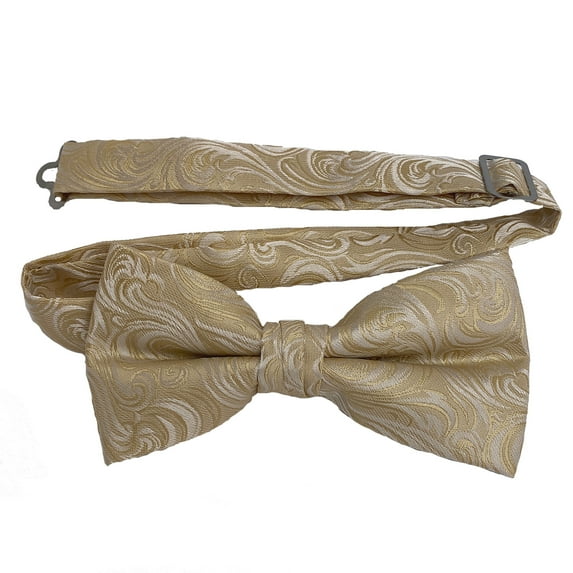 Men’s Imperial Champagne Formal Satin Pre-Tied Bow Tie in a Variety of Colors by Spencer J’s Signature Satin Collection