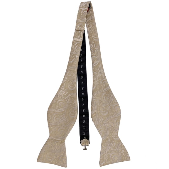 Men’s Imperial Champagne Formal Satin Self-Tie Bow Tie in a Variety of Colors by Spencer J’s Signature Satin Collection
