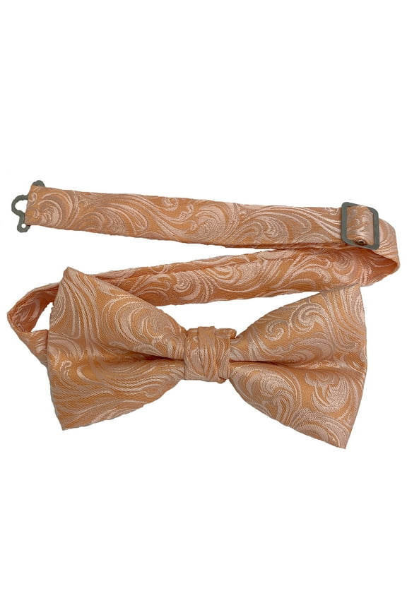 Men’s Imperial Peach Formal Satin Pre-Tied Bow Tie in a Variety of Colors by Spencer J’s Signature Satin Collection