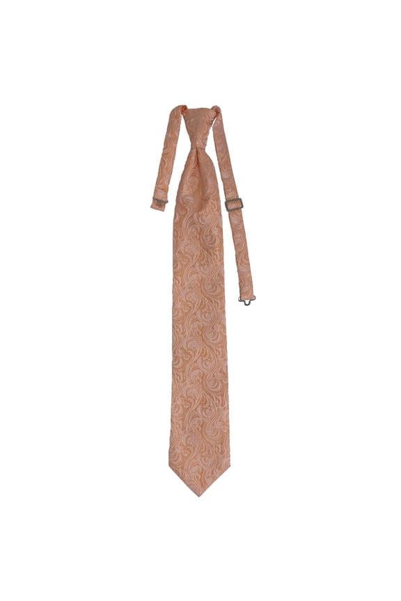 Men’s Imperial Peach Formal Satin Pre-Tied Necktie Tie in a Variety of Colors by Spencer J’s Signature Satin Collection