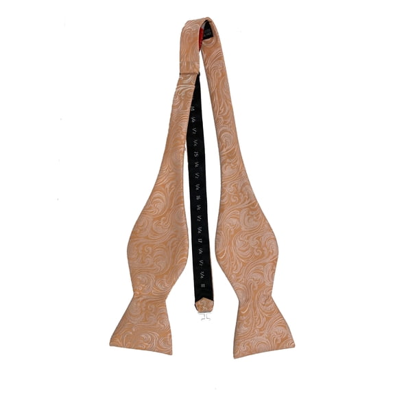 Men’s Imperial Peach Formal Satin Self-Tie Bow Tie in a Variety of Colors by Spencer J’s Signature Satin Collection