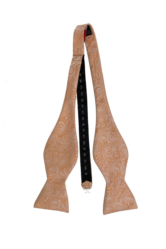 Men’s Imperial Peach Formal Satin Self-Tie Bow Tie in a Variety of Colors by Spencer J’s Signature Satin Collection