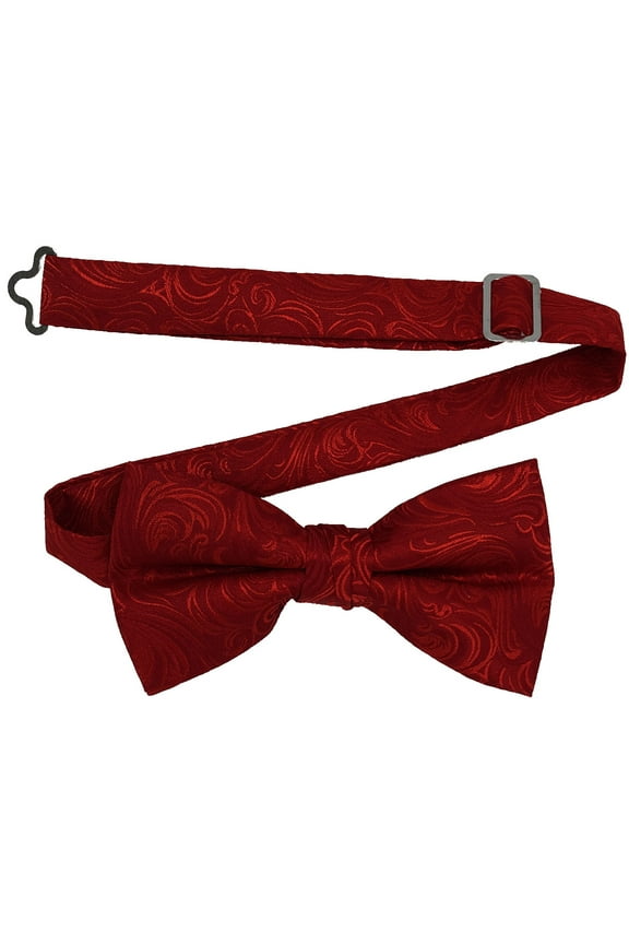 Men’s Imperial Red Formal Satin Pre-Tied Bow Tie in a Variety of Colors by Spencer J’s Signature Satin Collection