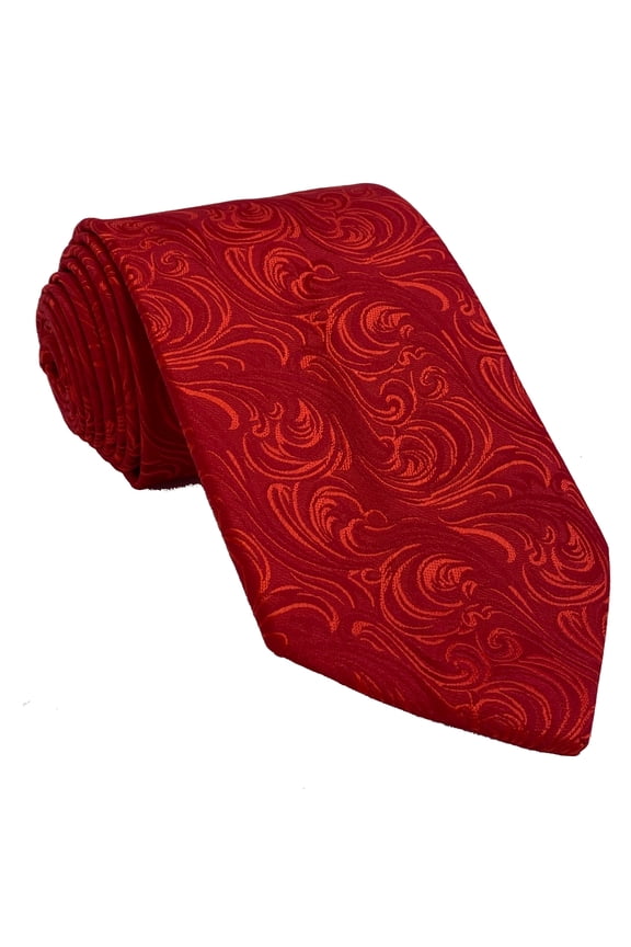 Men’s Imperial Red Formal Satin Self-Tie Necktie in a Variety of Colors by Spencer J’s Signature Satin Collection