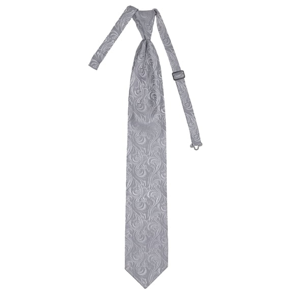 Men’s Imperial Silver Formal Satin Pre-Tied Necktie Tie in a Variety of Colors by Spencer J’s Signature Satin Collection