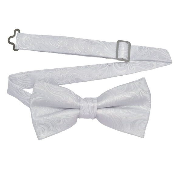 Men’s Imperial White Formal Satin Pre-Tied Bow Tie in a Variety of Colors by Spencer J’s Signature Satin Collection