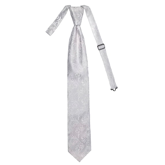 Men’s Imperial White Formal Satin Pre-Tied Necktie Tie in a Variety of Colors by Spencer J’s Signature Satin Collection