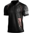 thumbnail image 1 of Men's Independence Day American Flag Prin Short Sleeve Polo Shirt(S-5XL), 1 of 8