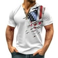 thumbnail image 1 of Men's Independence Day Flag Print T-Shirt, Oversized Casual Short Sleeve Top for Festive Events and Daily Wear ,White 3XL, 1 of 5