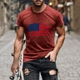 thumbnail image 1 of Men's Independence Day Patriotic Top USA States Flag Print Short Sleeve Tees Loose Casual Round Neck Cotton Pullover T-Shirt Red XXL, 1 of 5