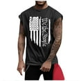 thumbnail image 1 of Men's Independence Day Printed Tank Top - Slim Fit, Sleeveless Summer Vest - Quick-Dry Fabric for Patriotic Events, Gym Sessions, or Beach Outings,Black 3XL, 1 of 5