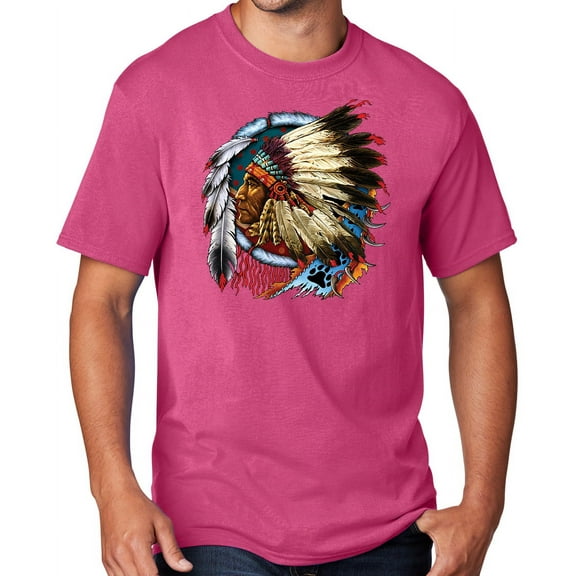 Men's Indian Chief Dreamcatcher Biker T-shirt, Small Sangria