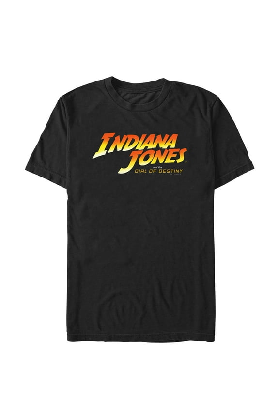 Men's Indiana Jones and the Dial of Destiny Official Movie Logo Graphic Tee Black 3X Large