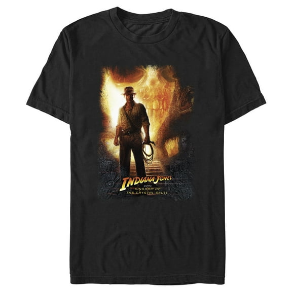 Men's Indiana Jones and the Kingdom of the Crystal Skull Movie Poster  Graphic Tee Black Small