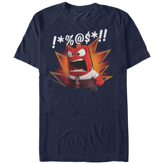 Men's Inside Out Anger Graphic Tee Navy Blue X Large