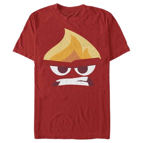 Men's Inside Out Angry Portrait Graphic Tee Red Medium