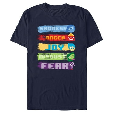Men's Inside Out Emotions Brush Stroke Distressed  Graphic T-Shirt