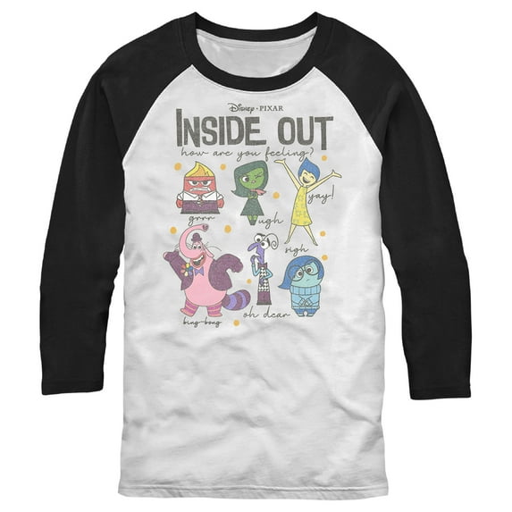 Men's Inside Out How Are You Feeling Baseball Graphic Tee White/Black Small