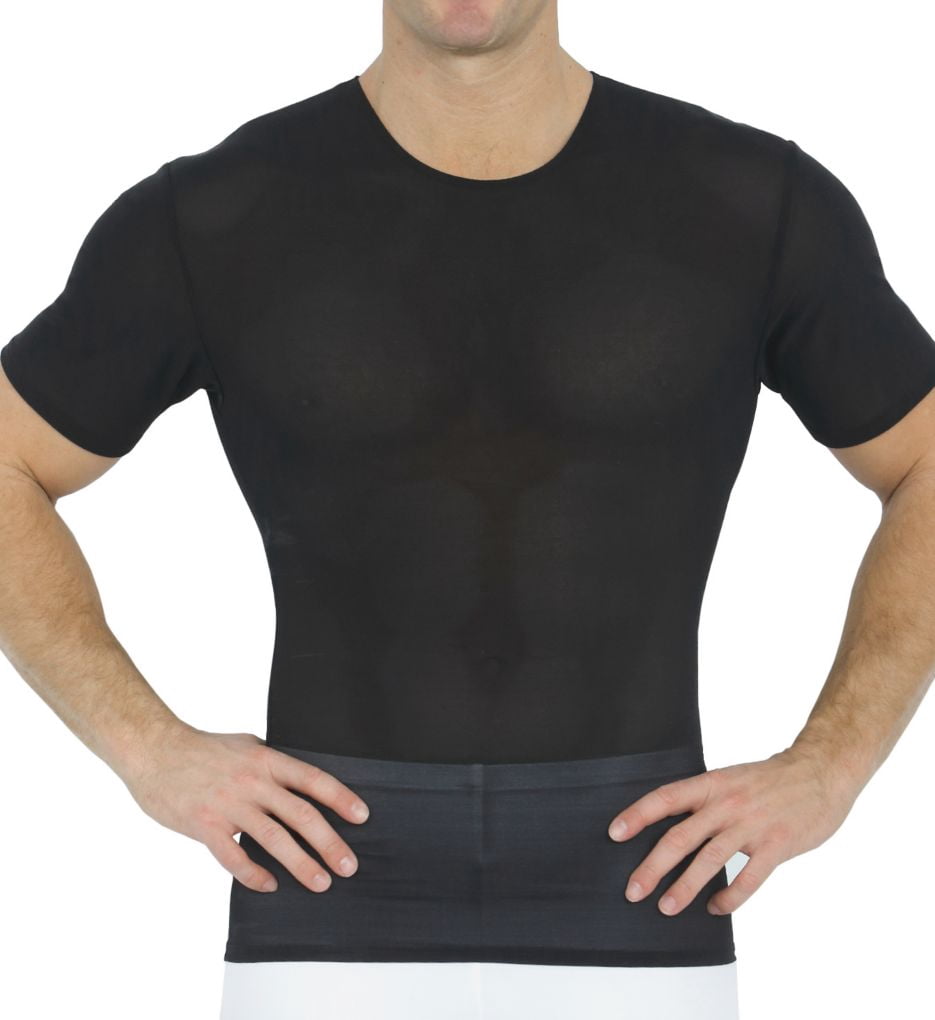 Men's Insta Slim 180TS0001 Power Mesh Compression Short Sleeve Crew T ...
