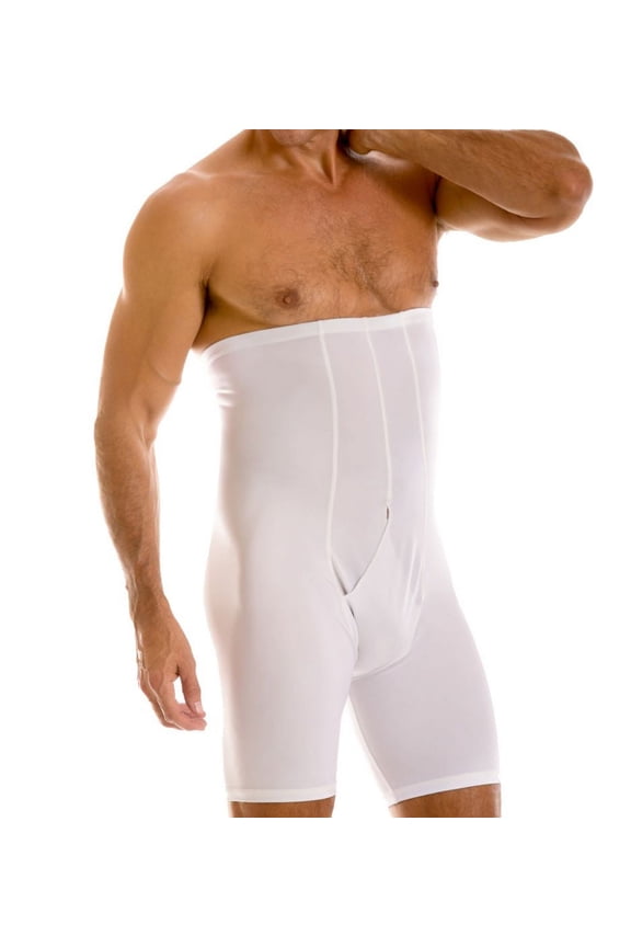 Men's Insta Slim MS20031 Hi-Waist Compression Boxer Brief (White L)