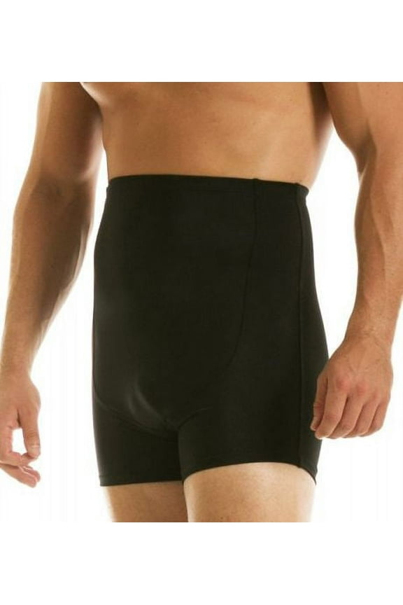 Men's Insta Slim MS2213 Mid Waist Compression Slimming Boxer Short (Black L)