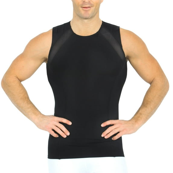 Men's Insta Slim MSC2307 Power Mesh Compression Tank w/ Back & Side Support (Black XL)