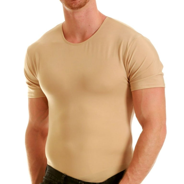 Men's Insta Slim TS0001 Slimming Compression Crew Neck T-Shirt (Nude 3XL)