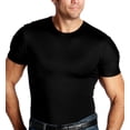 thumbnail image 1 of Men's Insta Slim TS0001BT Big and Tall Slimming Compression Crew Neck Shirt (Black 6XL), 1 of 2