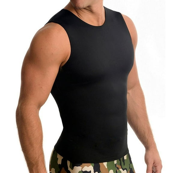 Insta Slim Mens Compression Sleeveless Crew Neck Tank, Athletic Muscle Top TS00N1