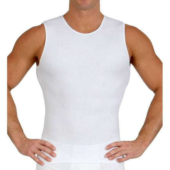 Insta Slim Mens Compression Crew Neck Tank, Athletic Sleeveless Undershirt TS00N1