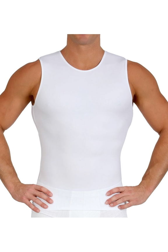 Insta Slim Mens Compression Crew Neck Tank, Athletic Sleeveless Undershirt TS00N1