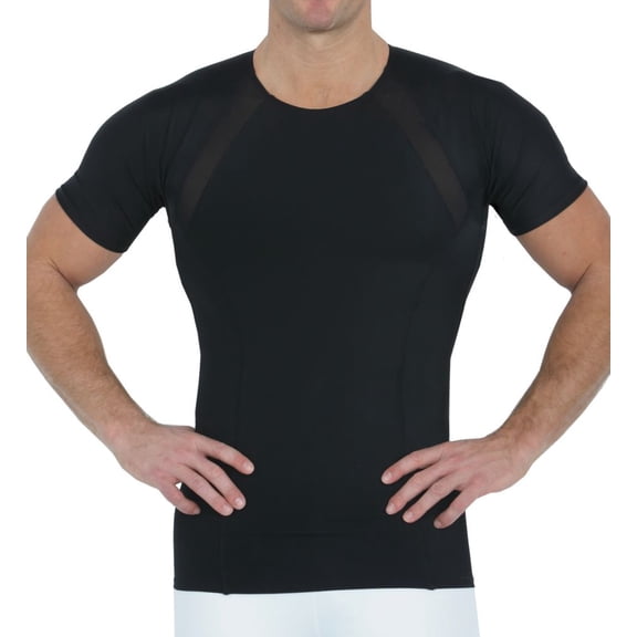 Insta Slim Men’s Side & Back Power Mesh Panel Crew Neck Shirt TS2307