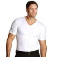 thumbnail image 1 of Men's Insta Slim VS0001 Slimming Compression V-Neck T-Shirt (White 2XL), 1 of 14