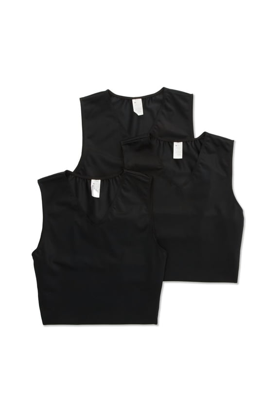 Insta Slim Mens 3-Pack Compression V-Neck Tank, Athletic Slimming Top VS00N3