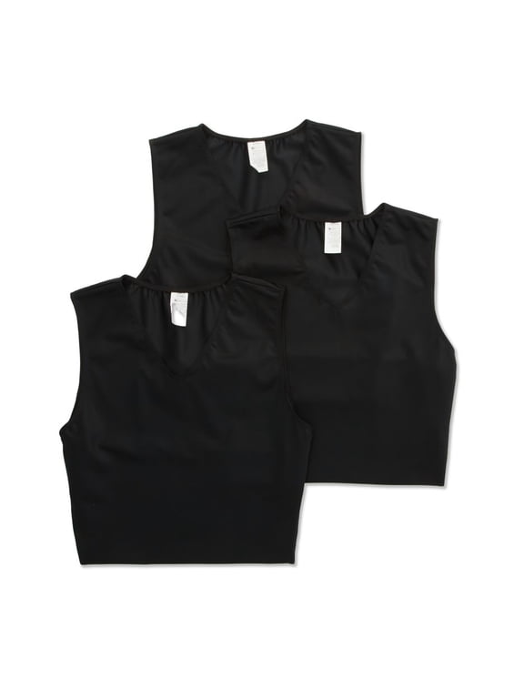 Mens 3-Pack Compression V-Neck Tank, Athletic Slimming Top VS00N3