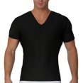 thumbnail image 1 of Men's Insta Slim VS00Z1 V-Neck Compression Shirt With Side Zipper (Black L), 1 of 10
