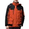thumbnail image 1 of Men's Insulated Jacket Ski Winter Coat Lightweight Insulated Waterproof Snow Jacket Hooded Windproof Warm Outerwear with Mutil Pockets, 1 of 3
