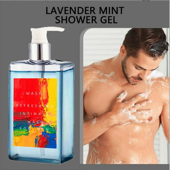 Men's Intimate Wash, Deep Clean Perfume Shower Gel, Refreshing & Skin-Care Men's Intimate Wash, pH Balance for Sensitive Skin, 10.14 fl oz