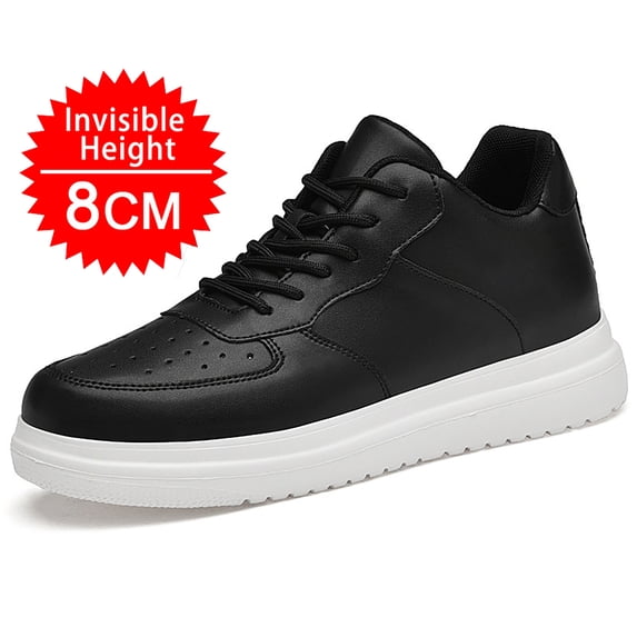 Men's Invisible Height Elevator Sneakers, 4/6/8/10 CM Lift Casual White/Black/Grey Platform Shoes, Breathable Non- Lace-Up Trainers for Everyday Wear