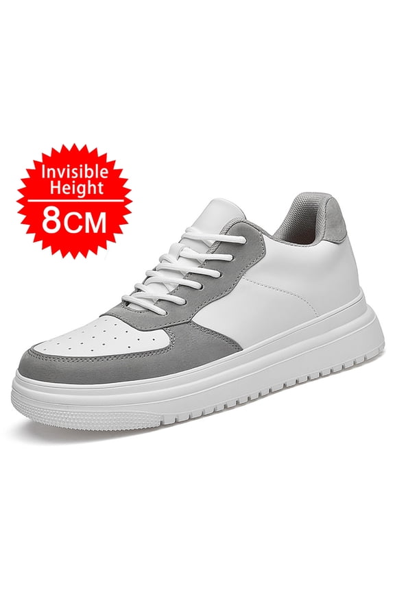 Men's Invisible Height Elevator Sneakers, 4/6/8/10 CM Lift Casual White/Black/Grey Platform Shoes, Breathable Non- Lace-Up Trainers for Everyday Wear