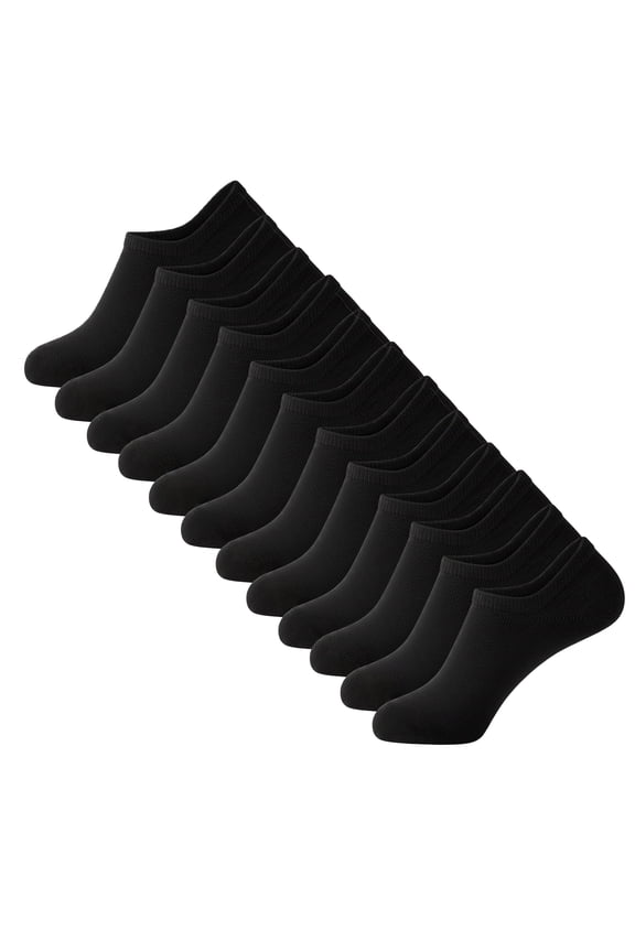 Men’s Invisible No Show Socks 18-Pack– Breathable Cotton Low Cut Socks with Non-Slip Heel Grip, Moisture-Wicking
