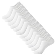 Comfello Mens No Show Socks, 6 pack, White, Cotton, Moisture-Wicking