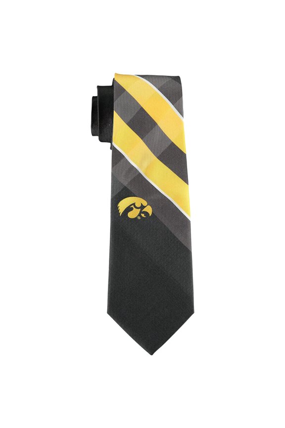 Men's Iowa Hawkeyes Woven Poly Grid Tie
