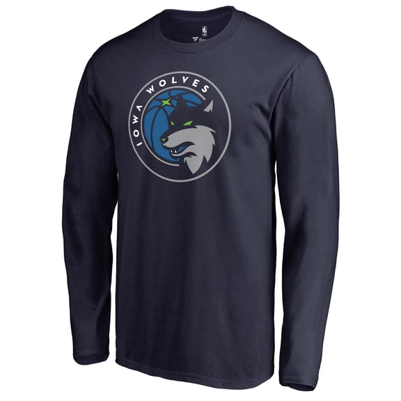 Men's Iowa Wolves Navy Iowa Wolves Primary Logo Long Sleeve T-Shirt