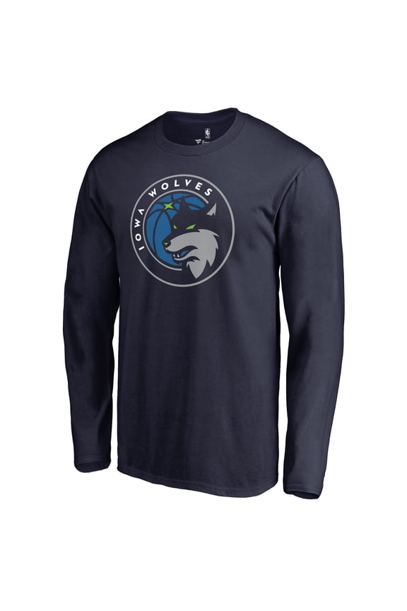Men's Iowa Wolves Navy Iowa Wolves Primary Logo Long Sleeve T-Shirt