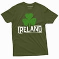 thumbnail image 1 of Men's Ireland T-shirt Irish Patriotic holiday shirt Clover shamrock tee Erie St Patricks day Tee (XX-Large Military Green), 1 of 7
