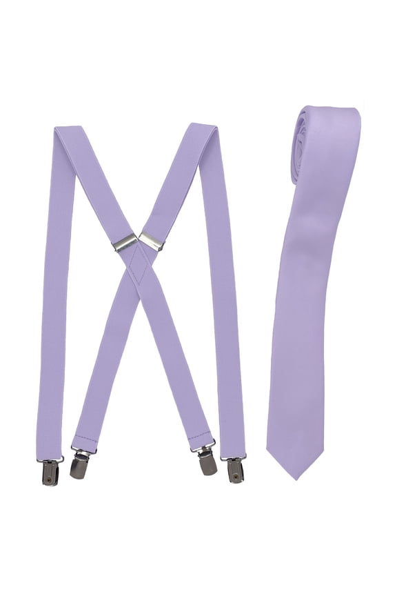 Men’s Iris Suspenders & Satin Skinny Tie Collection in a variety of colors by Spencer J’s