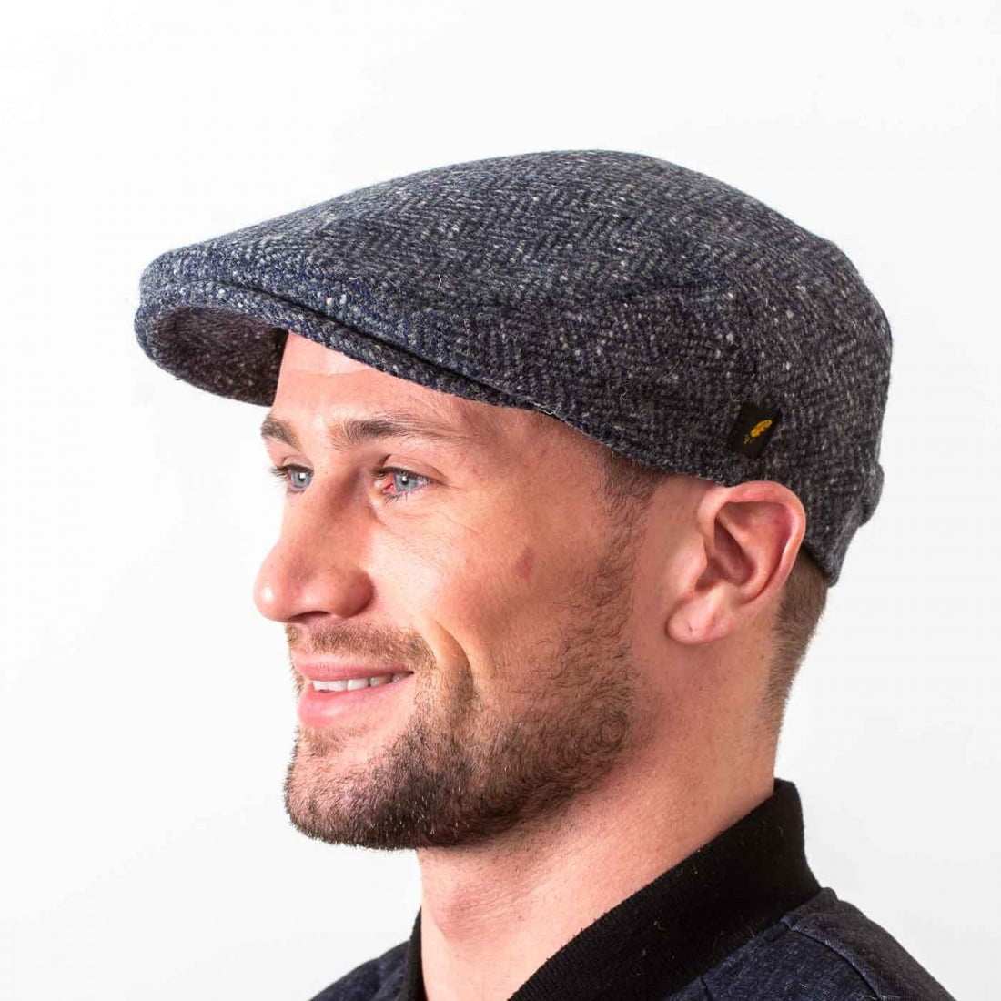 Men’s Irish Donegal Tweed Flat Cap – Authentic Irish Hat Made in Ireland, Blue